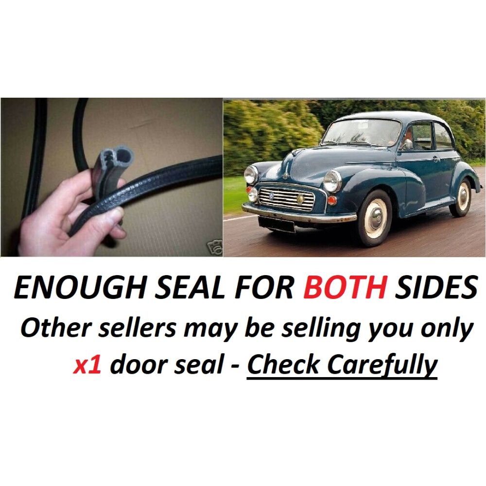 DOOR RUBBER SEALS x2 (Morris Minor) (2 Door) (1948- 71)