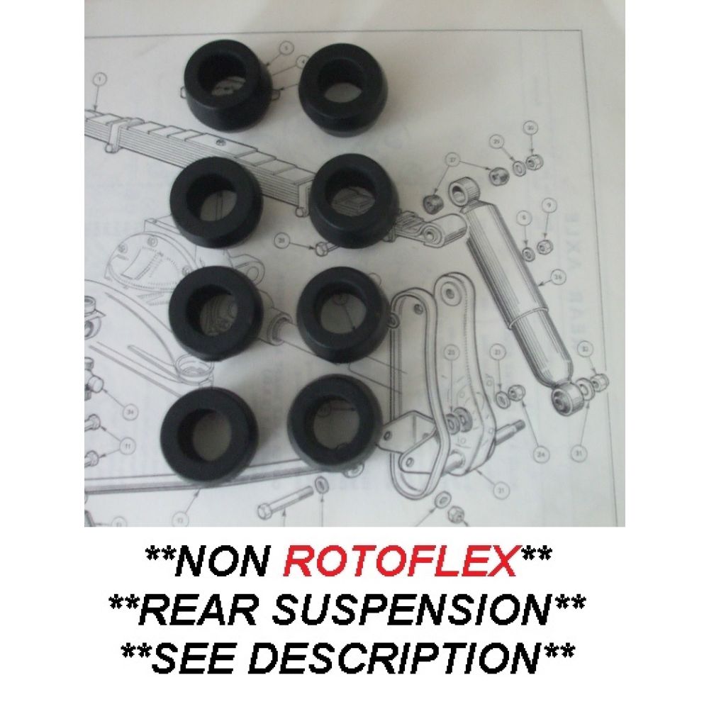REAR DAMPER BUSHES x8 (Triumph Herald & Vitesse) (** Non Rotoflex**) (1959- 71)
