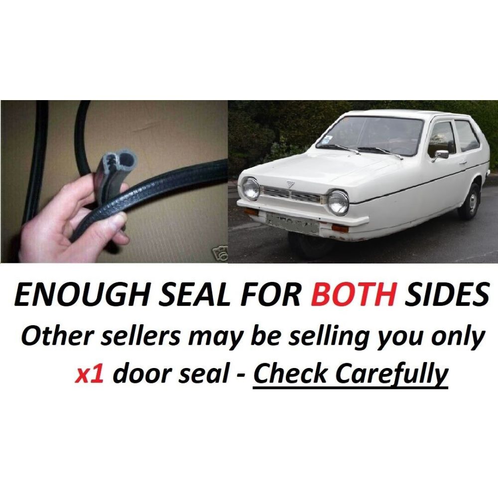 DOOR RUBBER SEALS x2 (Reliant Robin Rialto Regal Fox Kitten)