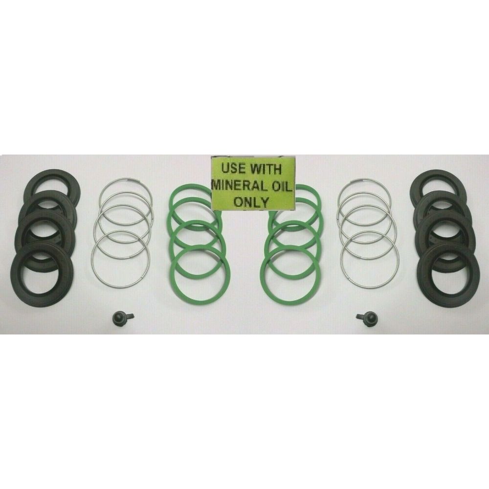 REAR BRAKE CALIPER REPAIR SEALS KITS x2 (Rolls Royce Silver Spirit) (** MIN FLUID **) (1980- 98)