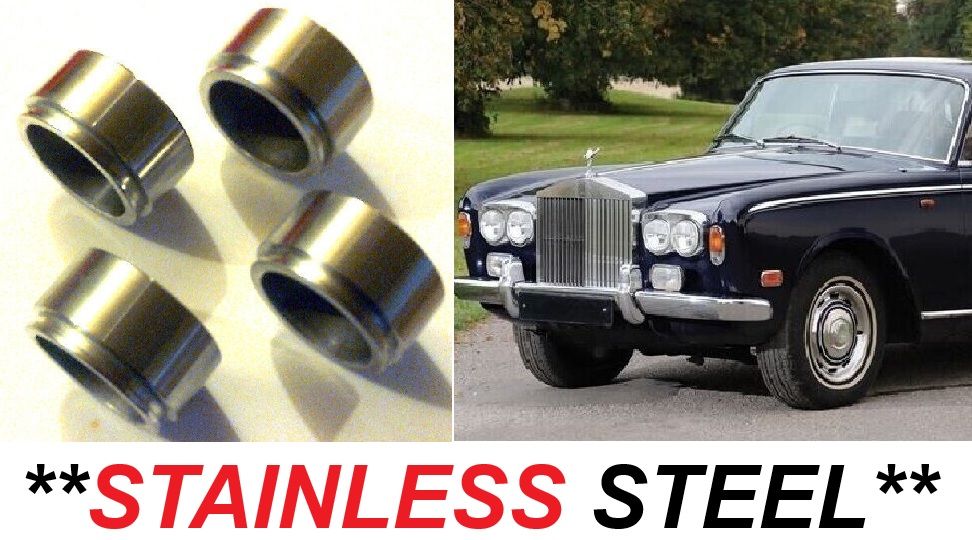 FRONT BRAKE CALIPER PISTONS x4 (** STAINLESS STEEL **) (Rolls Royce Silver Shadow) (1965- 80)