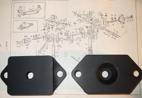 SANDWICH MOUNTS x2 (Jaguar 420) (1966- 68)