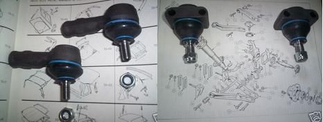TRACK ROD ENDS & TOP BALL JOINTS x4 (Triumph Spitfire & GT6) (1962- 80)
