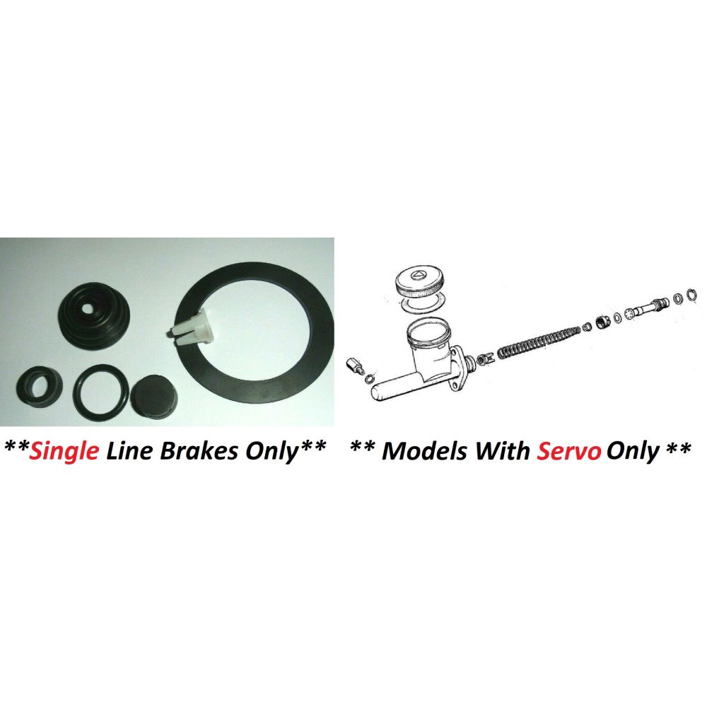 BRAKE MASTER CYLINDER REPAIR SEALS KIT (Bedford CF Van) (Single Line+Servo) (1969- 77 Only)