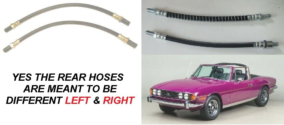 FRONT & REAR BRAKE HOSES x4 (Triumph Stag) (1970- 77)
