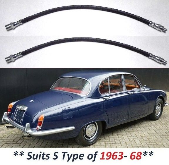 FRONT BRAKE HOSES x2 (Jaguar S Type) (3.4 & 3.8) (1963- 68)