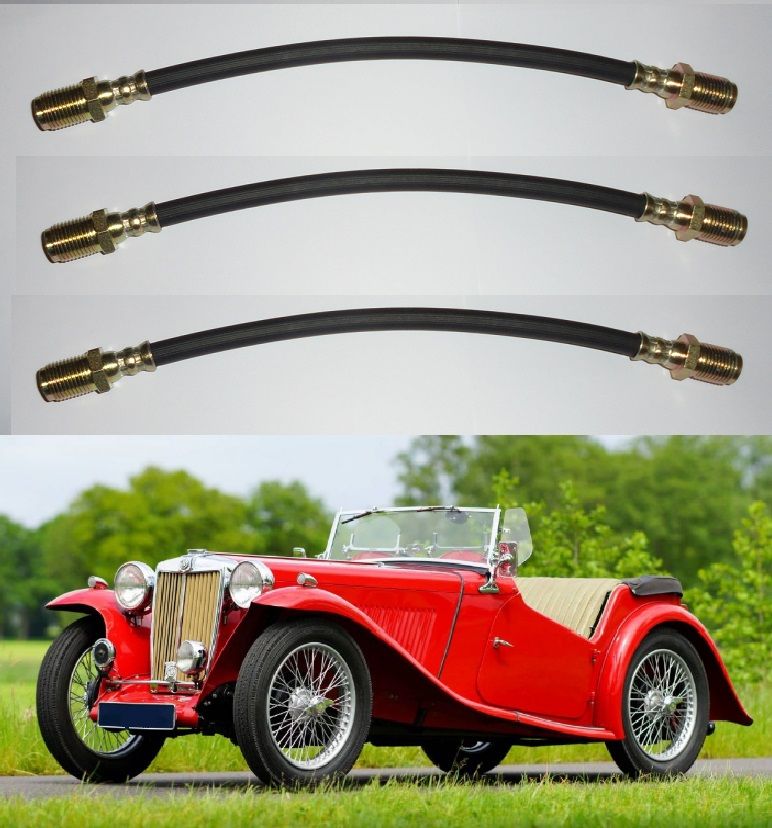 FRONT & REAR BRAKE HOSES x3 (MG TA TB) (1936- 40)