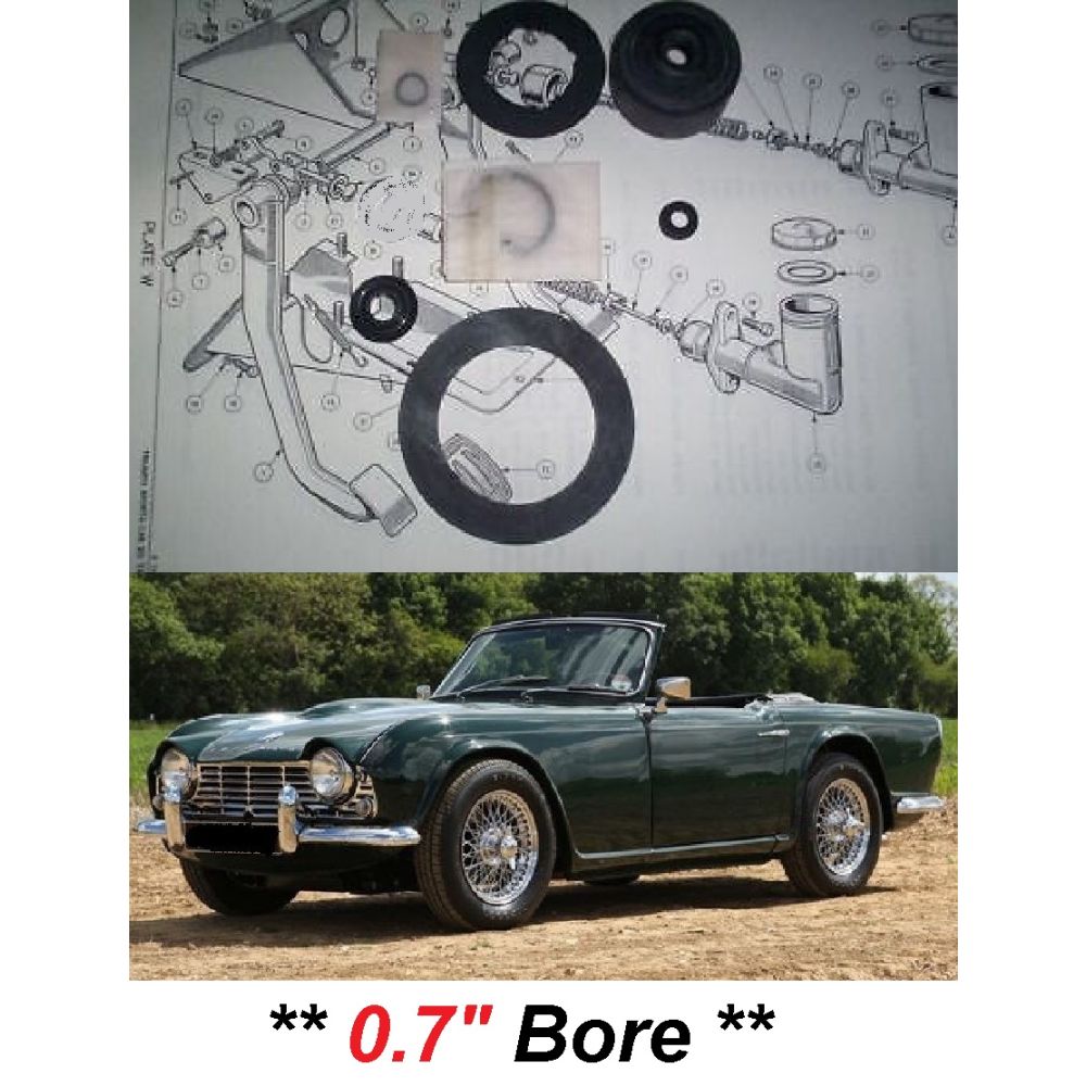 BRAKE MASTER CYLINDER REPAIR SEALS KIT (Triumph TR4) (Late 0.7 ") (From Feb 62- 65)
