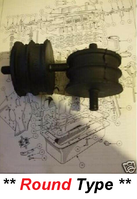 FRONT ENGINE MOUNTS x2 (Triumph TR4) (Round Type) (1961- 65)