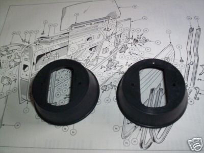 DOOR CHECK STRAP SEAL x2 (Triumph TR4 TR4a TR5 TR6) (1962(?)- 76)