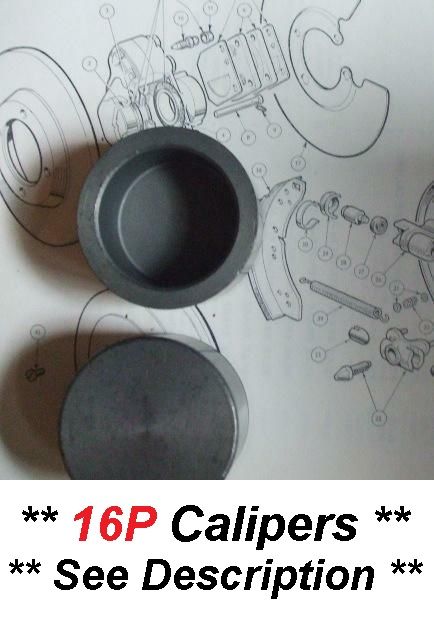 FRONT BRAKE CALIPER PISTONS x2 (Ford Zephyr & Zodiac) (Mk2, Mk3 & MkIV) (** 16p **) (1960- 70)