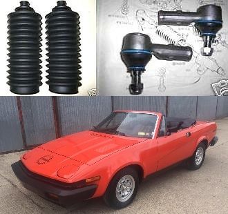 TRACK ROD ENDS & STEERING RACK GAITERS x4 (Triumph TR7 & TR8) (1975- 81)