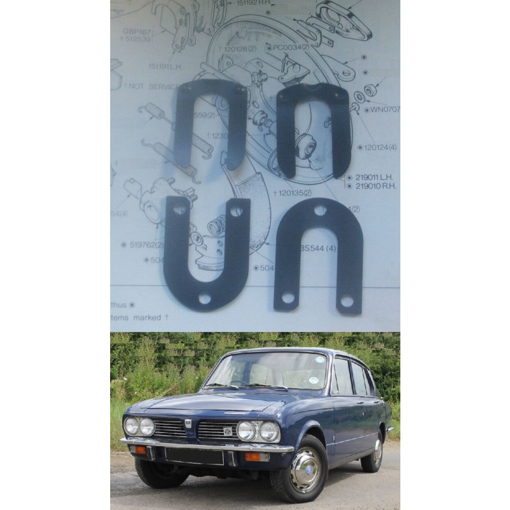 REAR BRAKE WHEEL CYLINDER FITTING CLIPS x4 (Triumph 1500 Saloon) (FWD & RWD) (1970- 76)