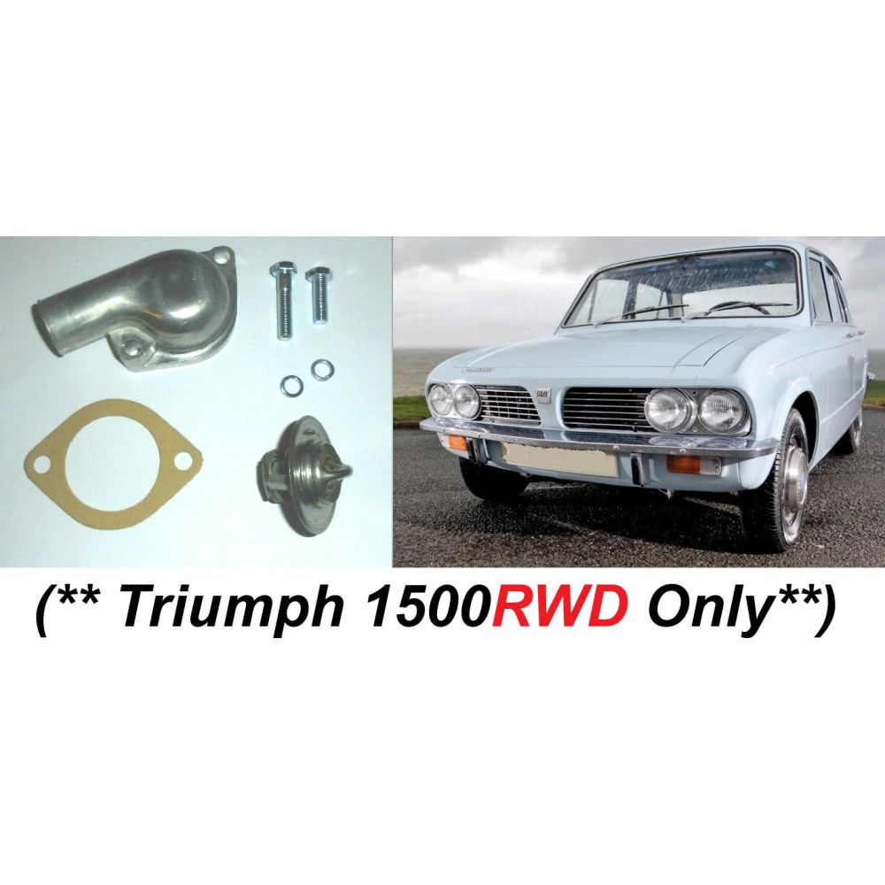 THERMOSTAT, HOUSING, GASKET & BOLTS KIT (Triumph 1500 Saloon) (**RWD Only** ) (** From 1973- 76**)