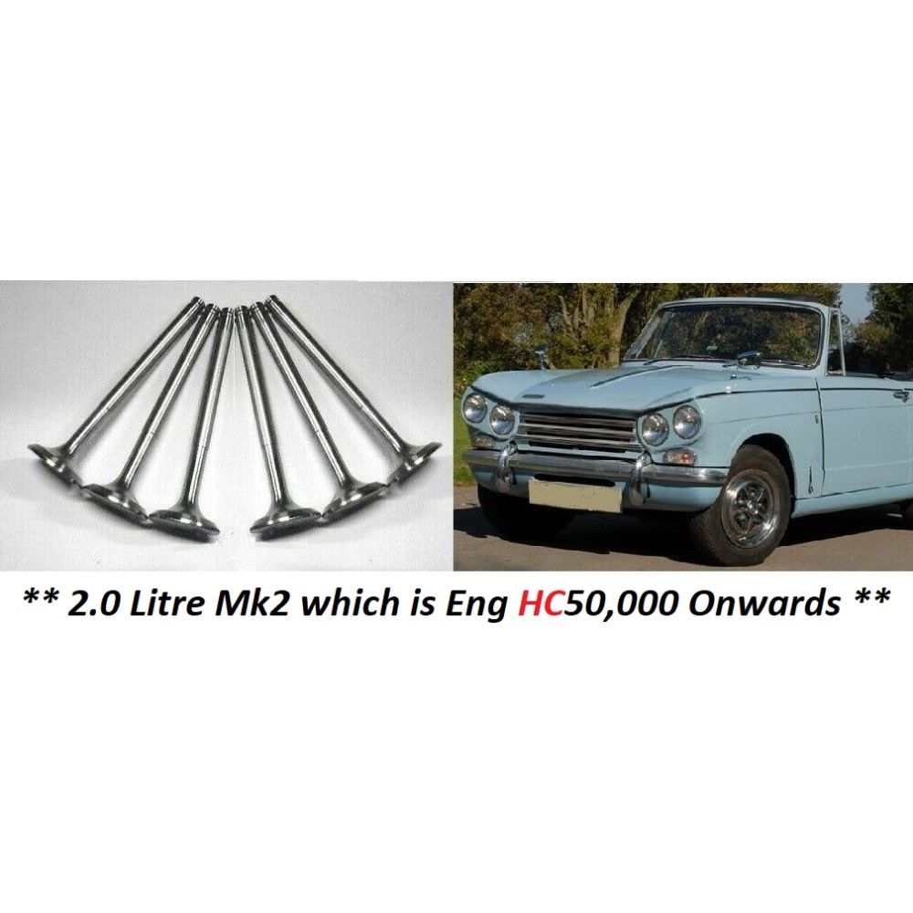 INLET VALVES x6 (Triumph Vitesse 2.0) (Mk2 Only) (**From 1968- 71**)