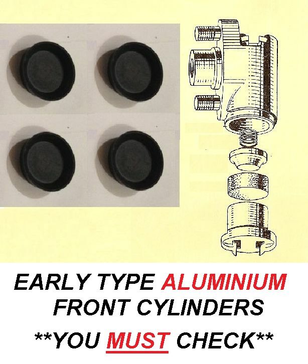 FRONT BRAKE WHEEL CYLINDER REPAIR SEALS KITS x4 (Morris Minor) (1948- 54 Only)