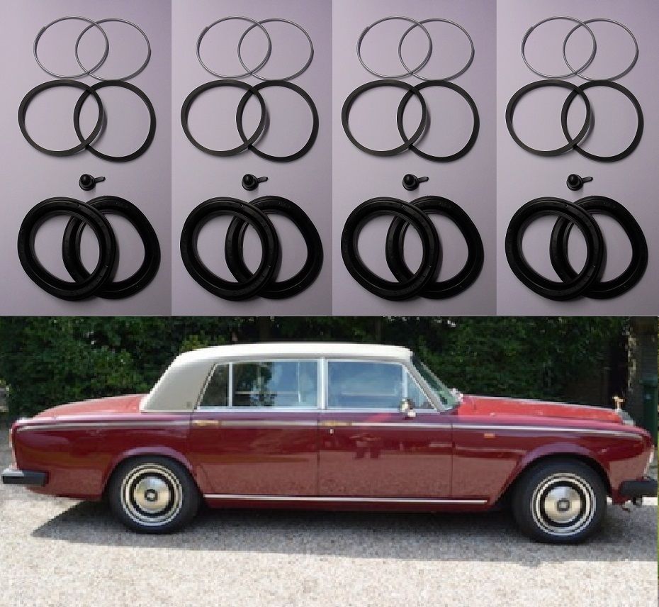 FRONT BRAKE CALIPER REPAIR SEALS KITS x2 (Rolls Royce Silver Wraith 2) (1976- 80)
