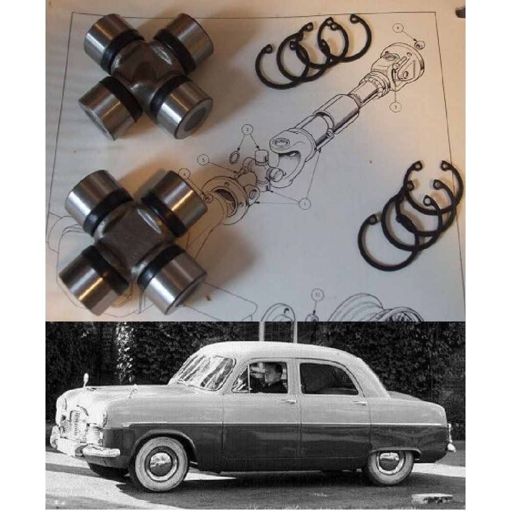 UNIVERSAL JOINTS x2 (Ford Zephyr Zodiac Consul Mk1) (1951- 55)