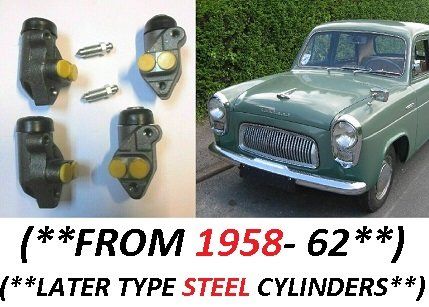 FRONT BRAKE WHEEL CYLINDERS x4 (Ford 100e) (Anglia, Prefect & Popular) (**From 1958- 62**)