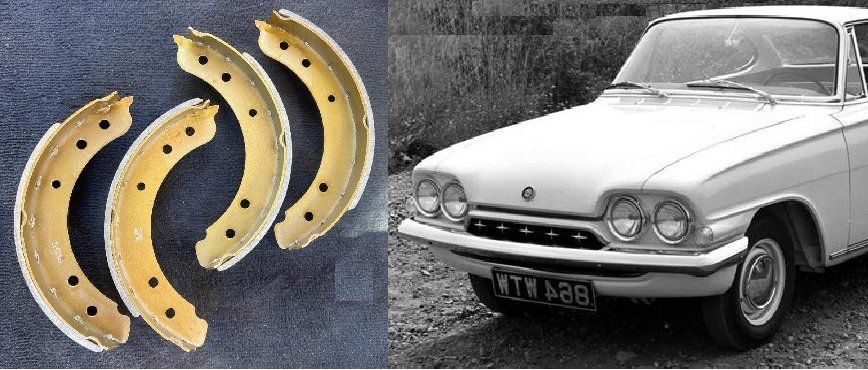 FRONT BRAKE SHOES SET (Ford Consul Capri Classic) (109e & 116e GT) (1961- 64)