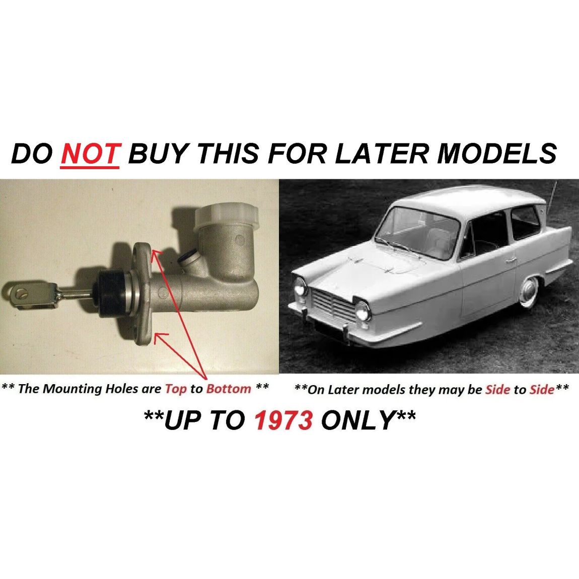 BRAKE MASTER CYLINDER x1 (Reliant Regal) (**1953- 73 Only**)