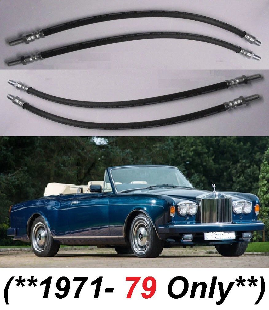 FRONT BRAKE HOSES x4 (Rolls Royce Corniche) (**1971- 79 Only**)