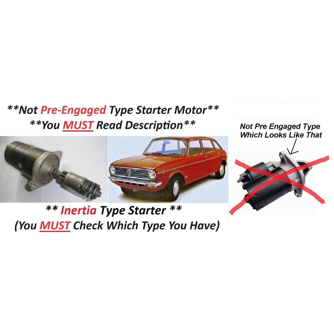 STARTER MOTOR (Austin Maxi) (1500 & 1750) (**Inertia Type**) (**1969- 80 Only**)