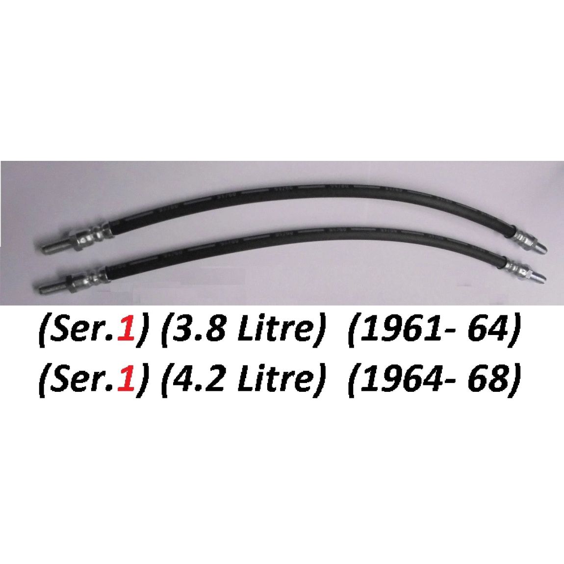 FRONT BRAKE HOSES x2 (Jaguar E Type) (Ser.1) (3.8 & 4.2 Litre) (1961- 68)