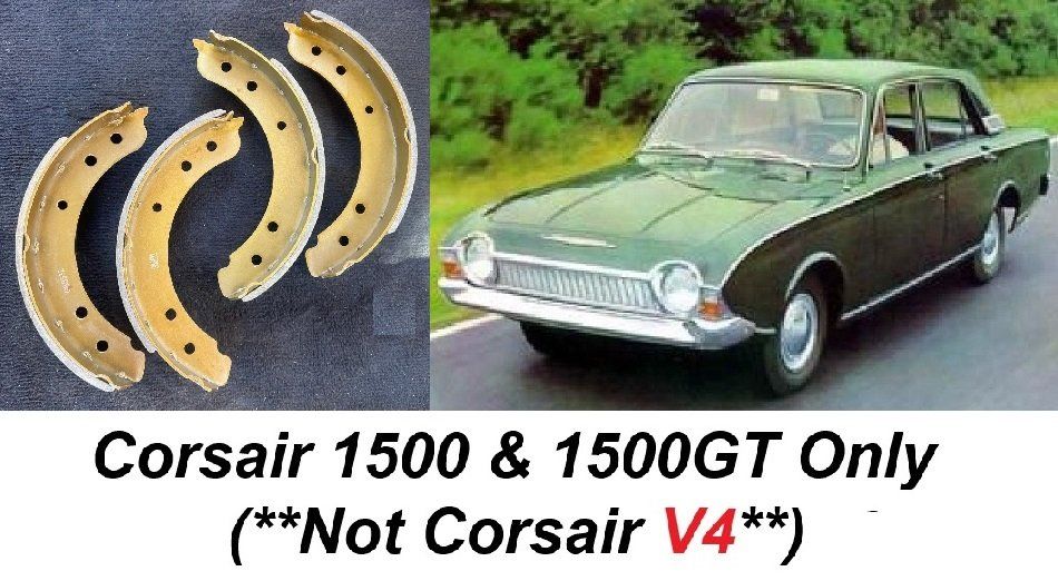 FRONT BRAKE SHOES SET (Ford Corsair) (1500 & 1500GT) (**1963- Aug 65 Only**)
