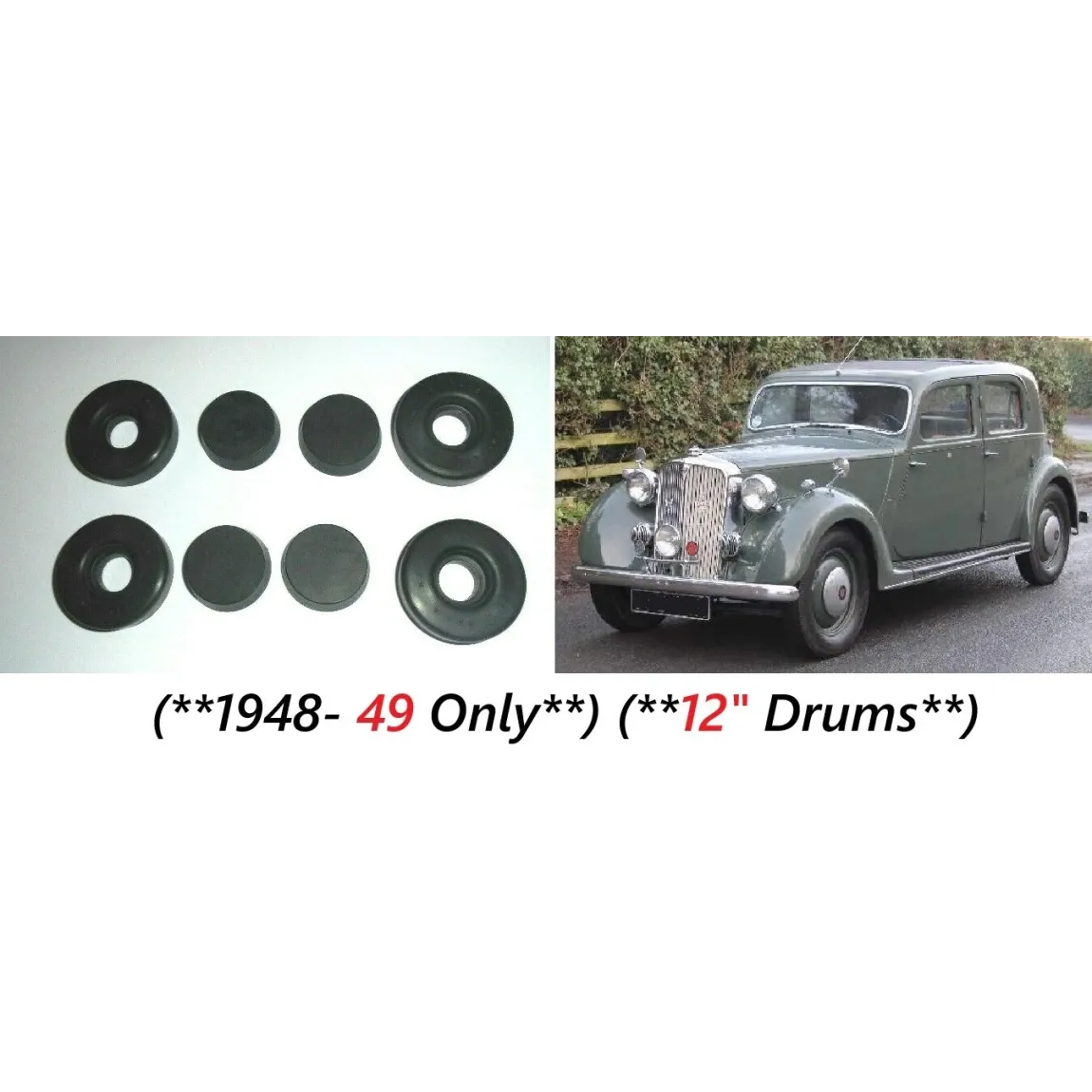 FRONT BRAKE WHEEL CYLINDER REPAIR SEALS KITS x2 (Rover P3) (60 & 75 Models) (1948- 49 Only)
