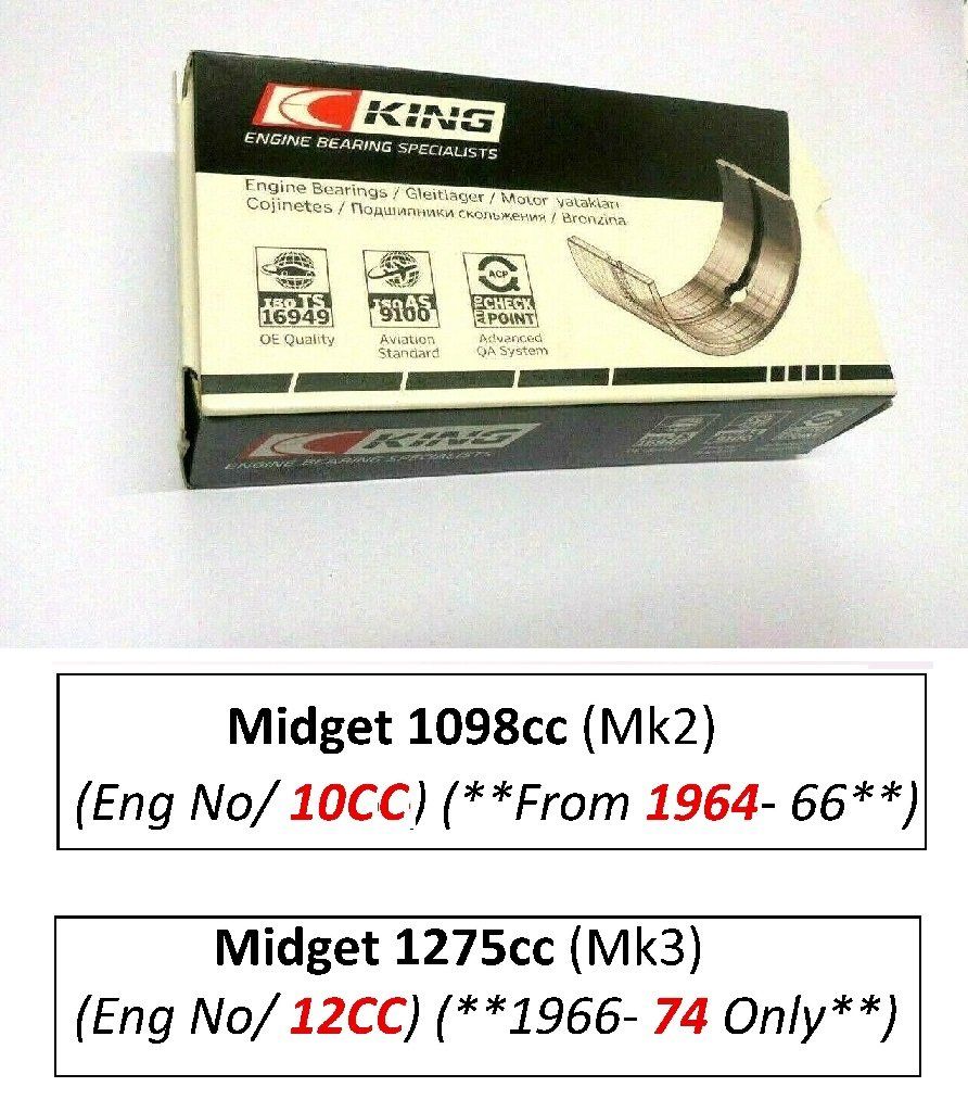 MAIN BEARINGS SET Std (MG Midget) (Mk2 & Mk3) (1098cc & 1275cc) (**From 1964- 74 Only**)