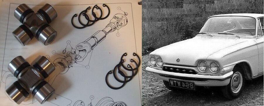 UNIVERSAL JOINTS x2 (Ford Consul Capri Classic) (109e & 116e) (1961- 64)