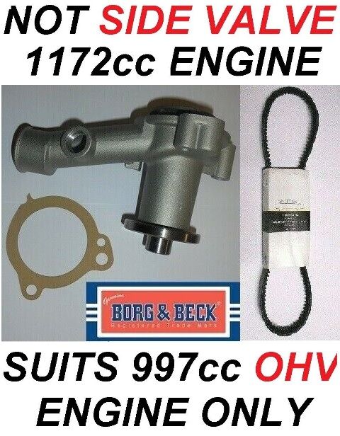 WATER PUMP & FAN BELT (Ford Prefect) (107e & 108e) (** 997cc NOT 1172cc **) (1959- 62) 