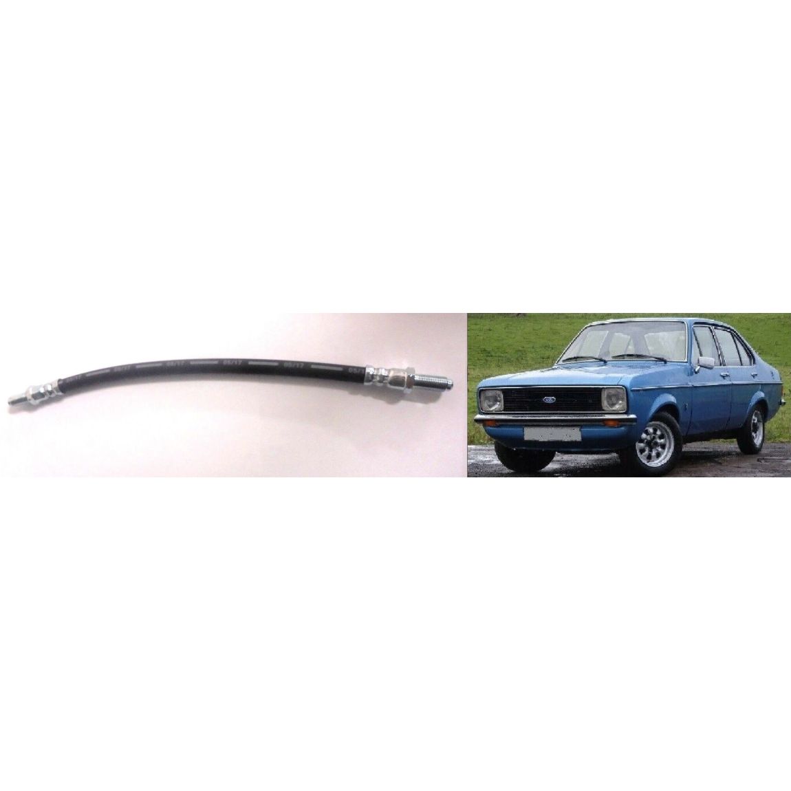 REAR BRAKE HOSE x1 (Ford Escort Mk2) (1975- 80) 