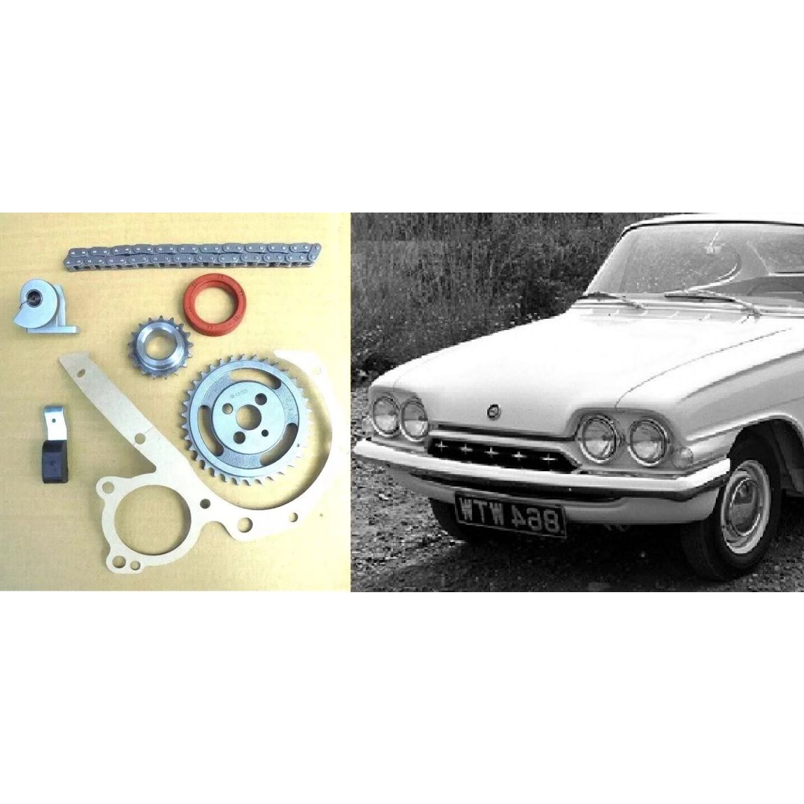 TIMING CHAIN KIT & SPROCKETS (Ford Consul Capri Classic) (109e & 116e) (1340cc & 1500cc) (1961- 64) 