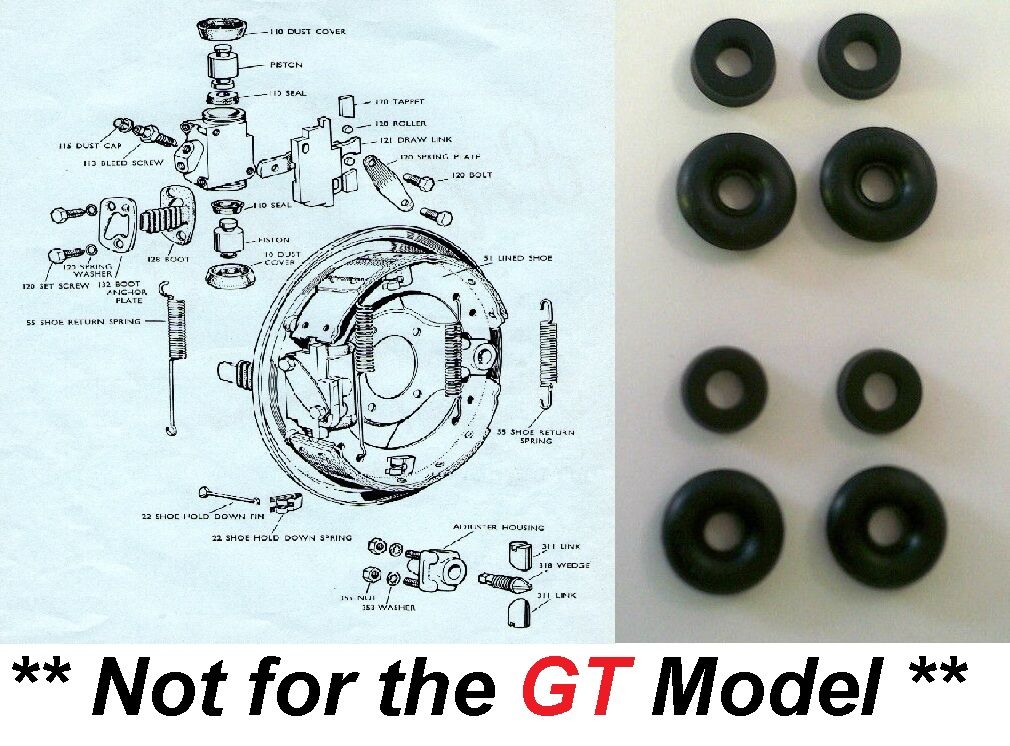REAR BRAKE WHEEL CYLINDER REPAIR SEALS KITS x2 (Ford Capri Consul Classic 109e 110e) (1961- 64)