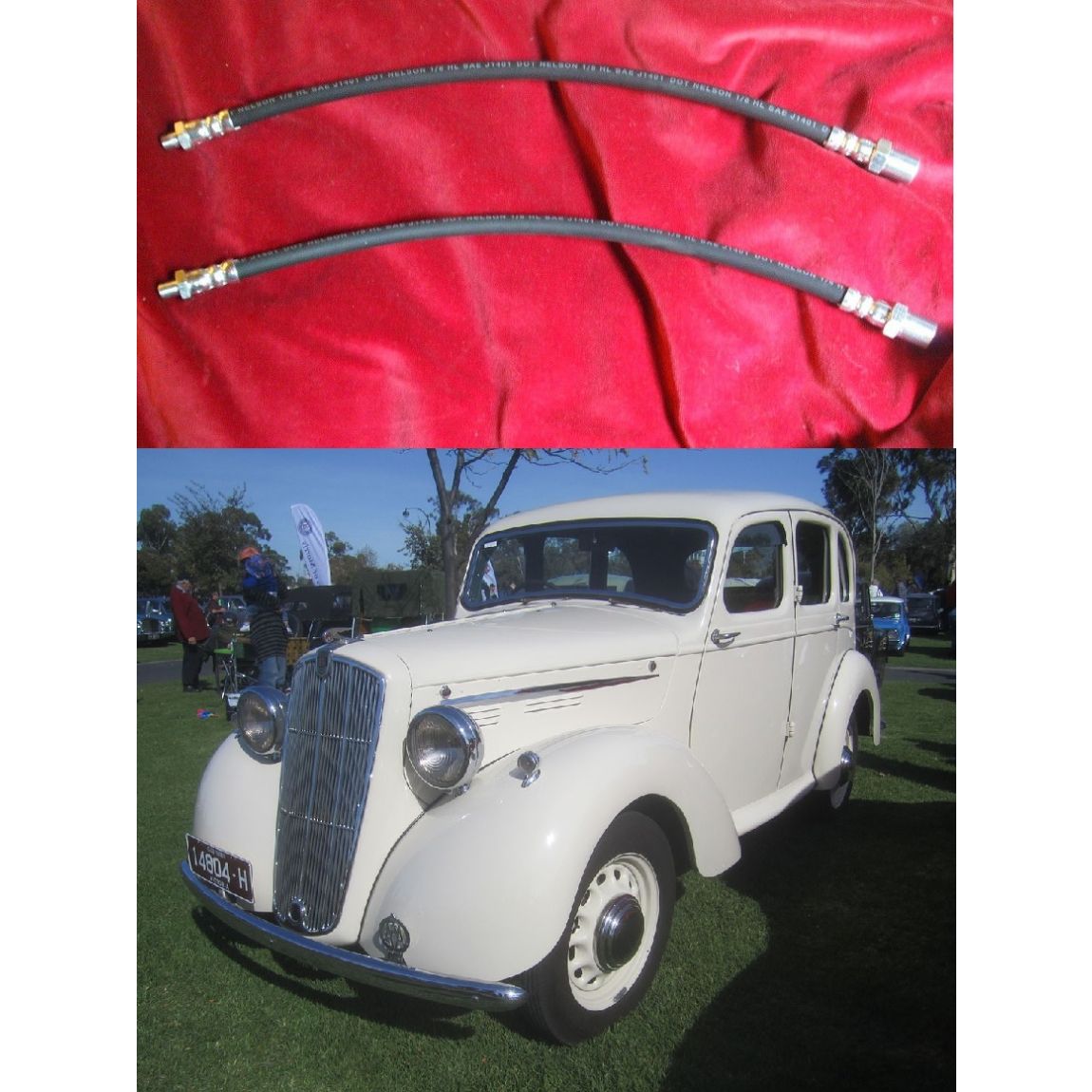 FRONT BRAKE HOSES x2 (Morris Ten, 10, 10hp, 10M) (**Series M**) (**1140cc OHV***) (From 1939- 48)