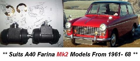 REAR BRAKE WHEEL CYLINDERS x2 (Austin A40 Farina) (**Mk2 Only**) (**From 1961- 68**) 