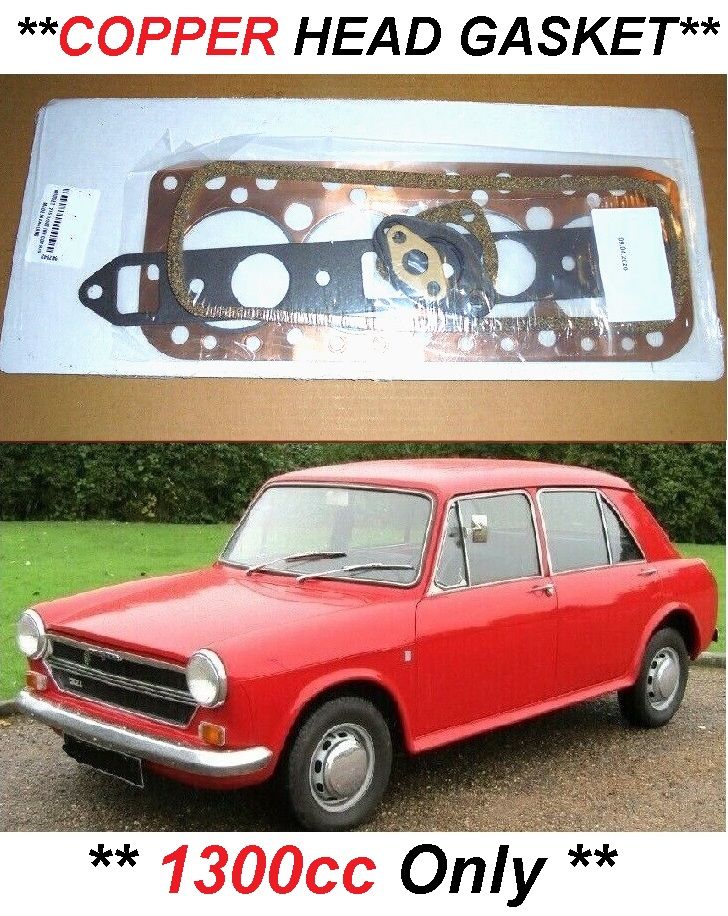 HEAD GASKET SET (Austin Morris Riley Wolseley MG BMC 1300) (** COPPER **) (1967- 74)