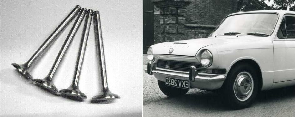 EXHAUST VALVES x4 (Triumph 1300FWD Saloon) (1965- 70)