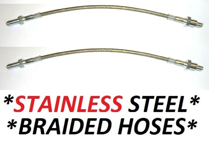 REAR BRAKE HOSES (*STAINLESS STEEL BRAIDED*) x2 (Austin Gipsy) (From 1962- 68) 