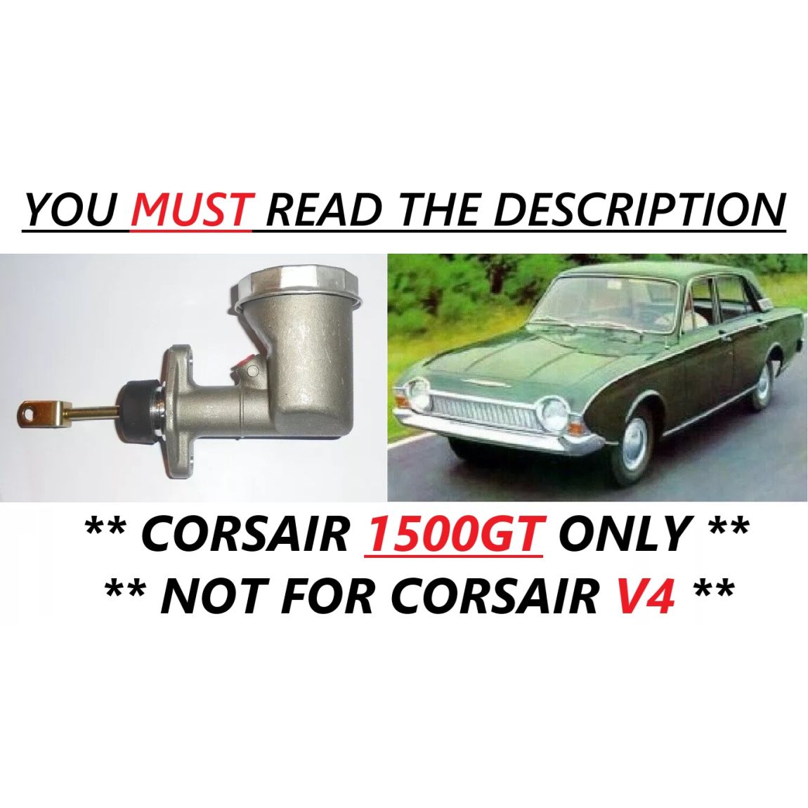 BRAKE MASTER CYLINDER (Ford Corsair 120e) (** 1500GT Only **) (1963- Aug 65 Only)   