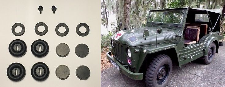 FRONT BRAKE WHEEL CYLINDER REPAIR SEALS KITS x4 (Austin Champ) (1952- 56)  