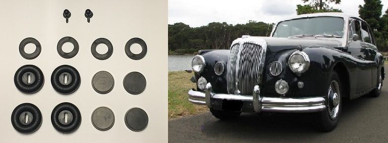 FRONT BRAKE WHEEL CYLINDER REPAIR SEALS KITS x4 (Daimler DF304 Regency) (** 1953- 54 Only **)  