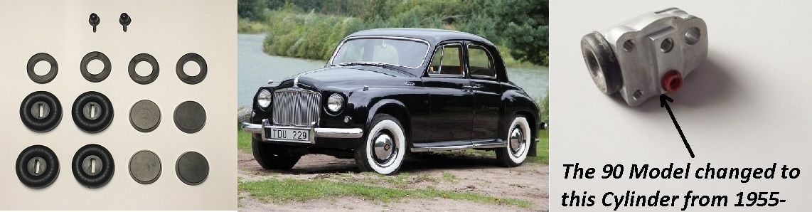 FRONT BRAKE WHEEL CYLINDER REPAIR SEALS KITS x4 (Rover P4 90 ) (** 1953- 55 Only **)