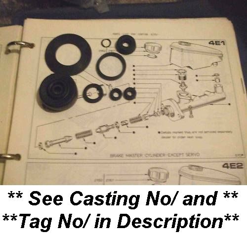 BRAKE MASTER CYLINDER REPAIR SEALS KIT (Ford Escort Mk2) (1975-77) (With Servo)