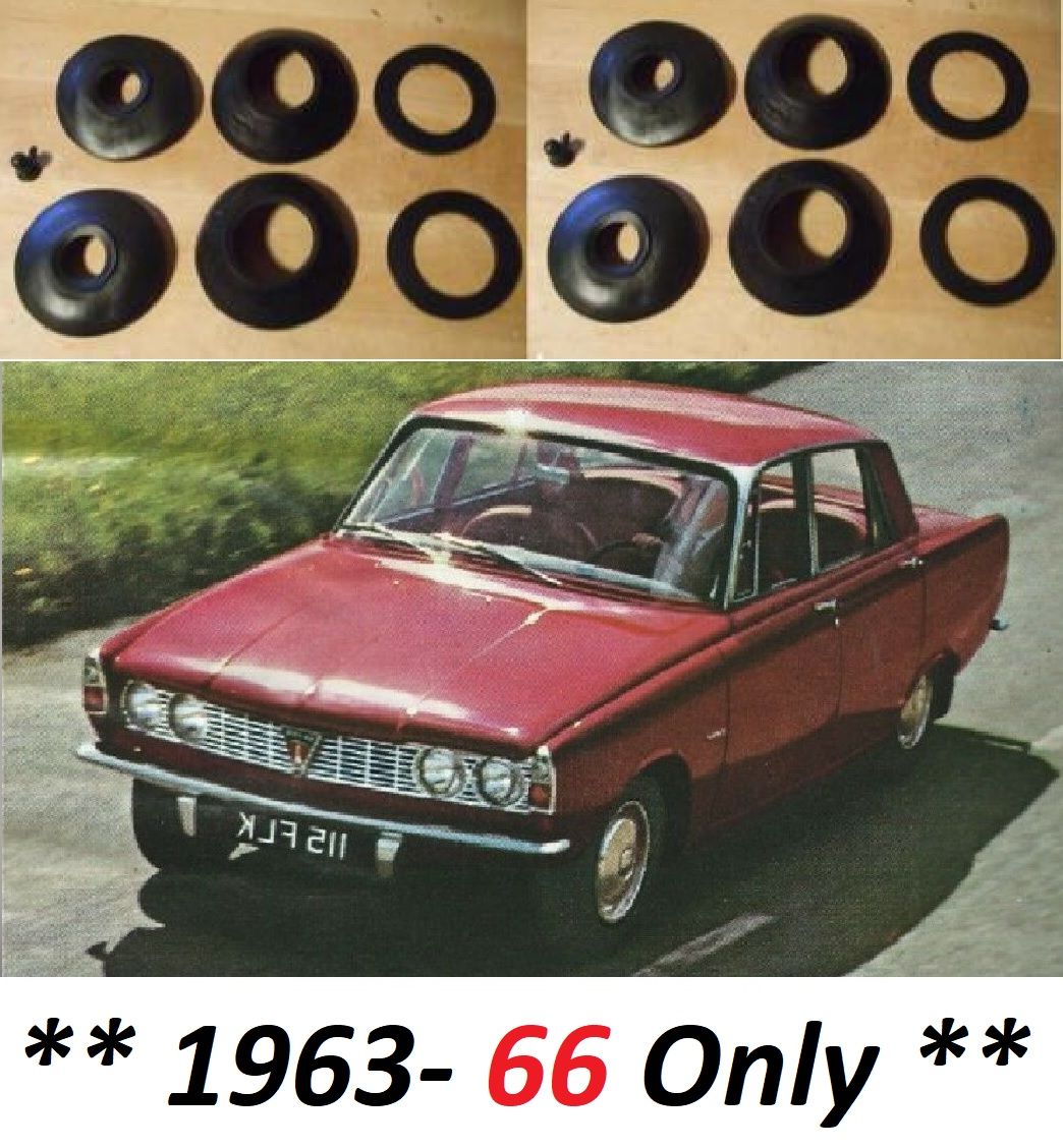 FRONT BRAKE CALIPER REPAIR SEALS KITS x2 (Rover P6 2000) (**1963- 66 Only**) 
