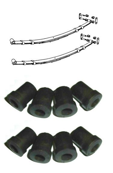 REAR SPRING EYE SHACKLE BUSHES BUSH SET x8 (Austin A60 Cambridge) (1961- 71)
