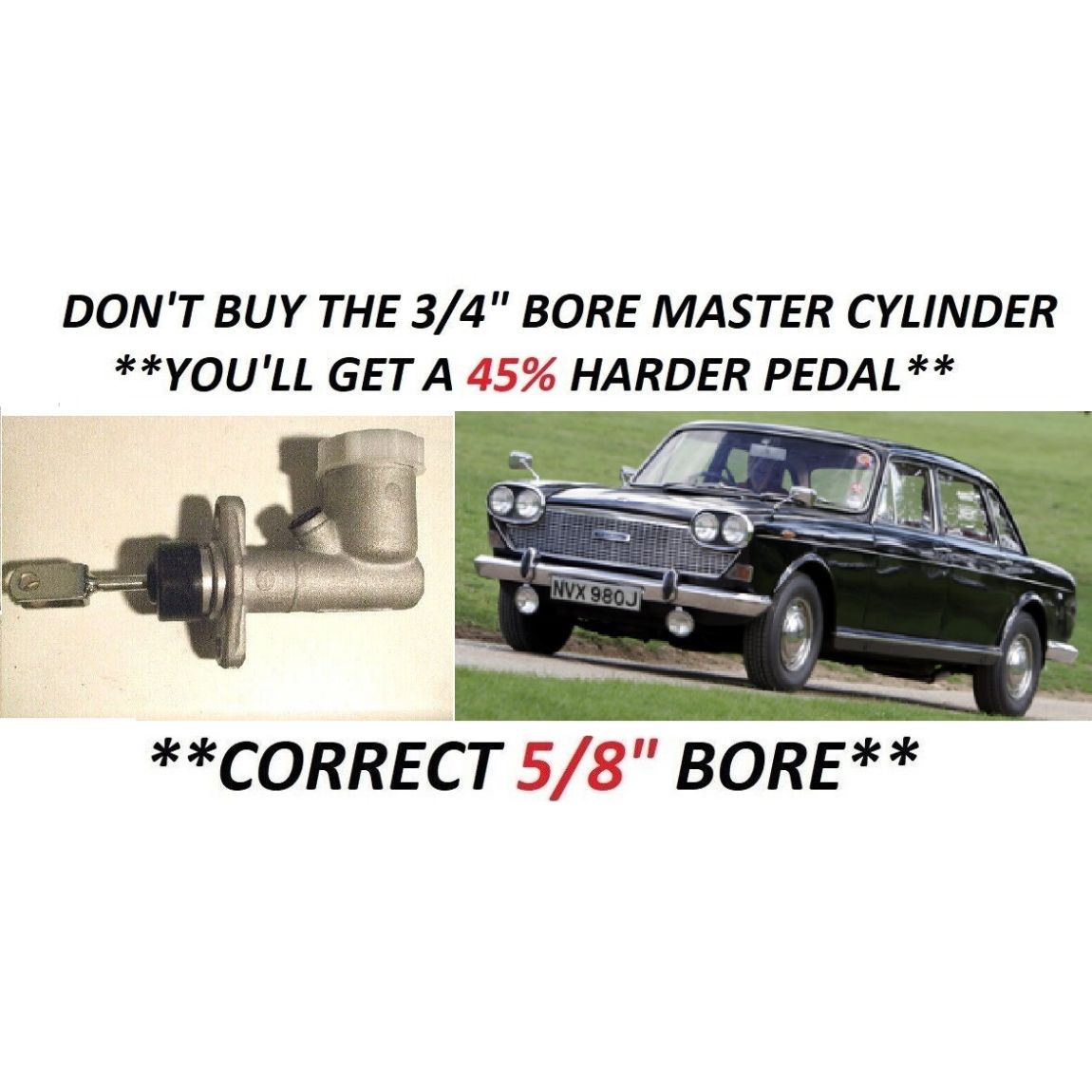 CLUTCH MASTER CYLINDER x1 (Austin 3.0 Litre Saloon) (1967- 71) 