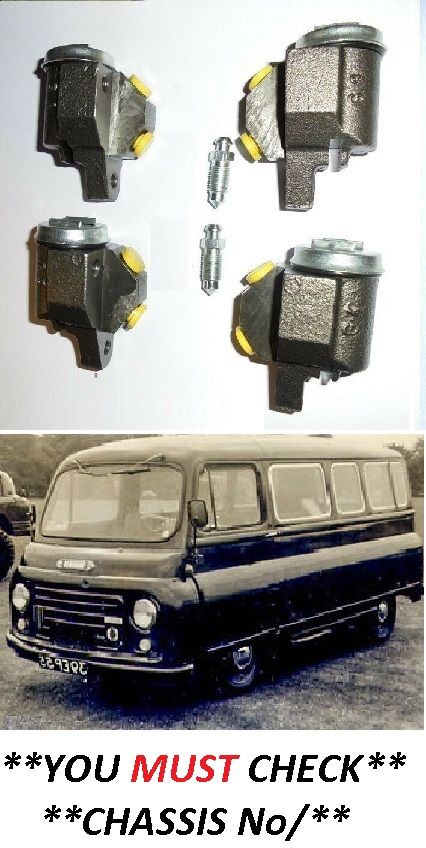 FRONT BRAKE WHEEL CYLINDERS x4 (Morris J2 Van) (**1956 To Ch.s 22,271 Only**)  
